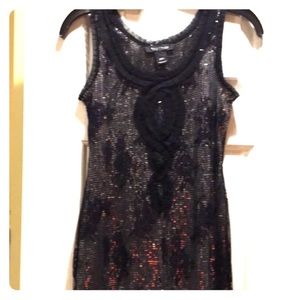 WHBM Black Sequin GNO top